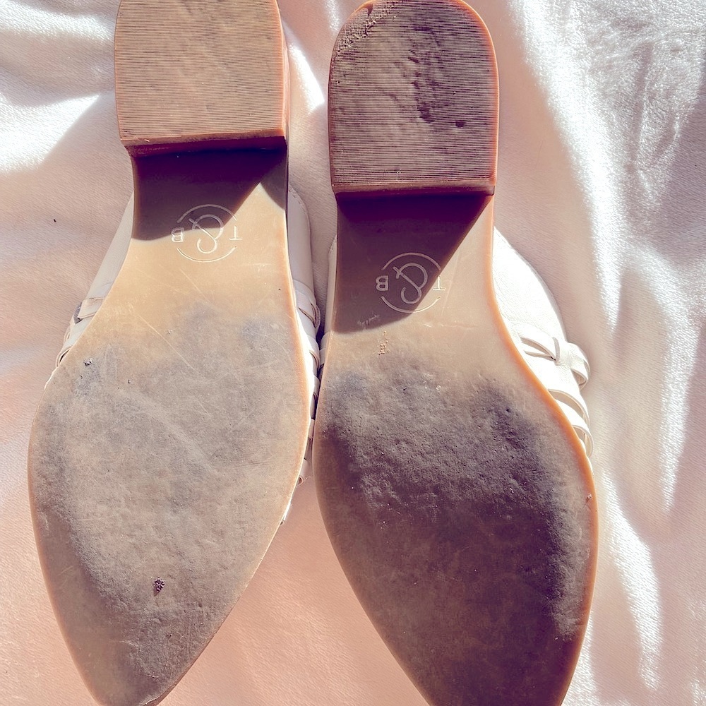 Treasure & Bond Woven Leather Mules | Size 8.5 | Cream Slip-On Flats - Picture 4 of 8